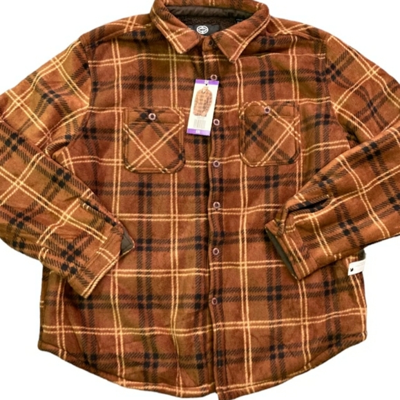 WP π¦WEATHERPROOF BOYS FLEECE SHIRT JACKET BLUE & BROWN SZ. 10/12 & 14/16 ππ€ - Picture 2 of 16